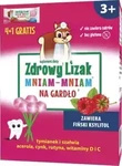 Zdrowy Lizak Mniam-Mniam Na Gardło, smak Malinowy BEZ CUKRU 4+1 gratis