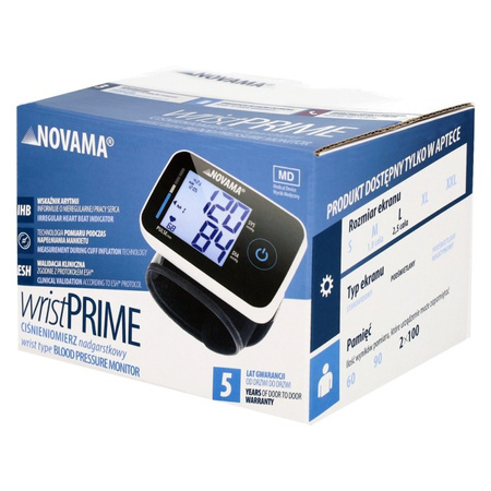 Ciśnieniomierz nadgarstkowy NOVAMA wristPRIME Black, kolor czarny, 1 sztuka  