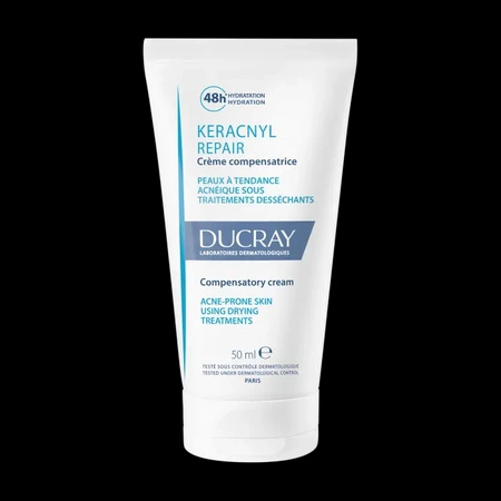 Ducray Keracnyl Repair Krem odbudowujący, 50ml + Keracnyl żel pieniący 40ml GRATIS