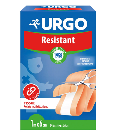 URGO Resistant Plaster z opatrunkiem 1m x 6 cm  