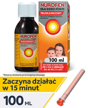 Nurofen dla dzieci Forte zawiesina o smaku truskawkowym 100ml 
