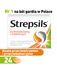 STREPSILS pomarańczowy z witaminą C x 24 pastylki