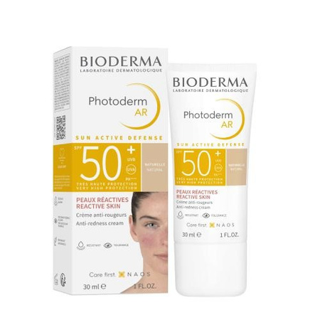 BIODERMA PHOTODERM AR SPF50+ Krem tonujący do skóry z problemami naczynkowymi,odcień naturalny 30ml