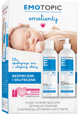 Emotopic Med+ Zestaw: Emulsja do kąpieli 400ml + Balsam nawilżająco-natłuszczający 400ml