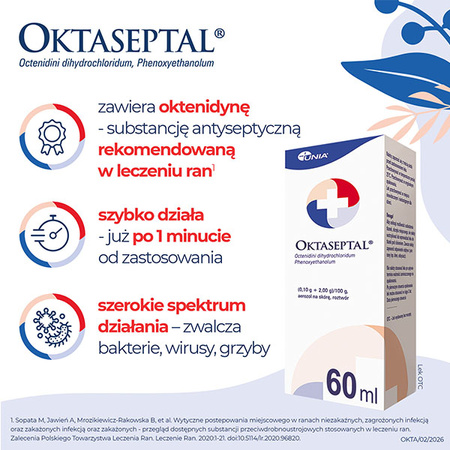 Oktaseptal – aerozol z oktenidyną do dezynfekcji i odkażania ran, 60ml