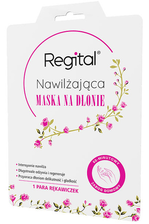 Regital Nawilżająca maska na dłonie, 30-minutowy zabieg domowy - 1 para rękawiczek