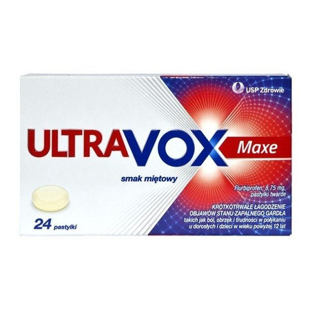 ULTRAVOX MAXE Pastylki do ssania o smaku miętowym x 24 tabletki