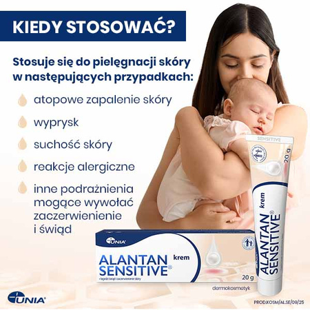 Alantan Sensitive Krem do pielęgnacji skóry suchej, wrażliwej, atopowej i  alergicznej - dla dorosłych i dzieci od 1. dnia życia, 20g