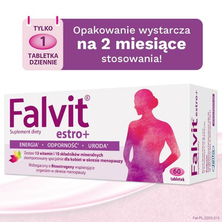 Falvit®estro+ witaminy dla kobiet w okresie menopauzy, 60 tabl.