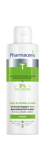PHARMACERIS T Oczyszczający płyn bakteriostatyczny 190 ml