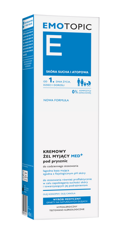 EMOTOPIC MED+ Kremowy Żel myjący  do codziennego stosowania, 400ml 