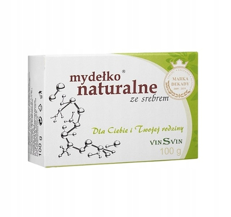 Mydełko naturalne ze srebrem - mydło w kostce 100g VinSvin