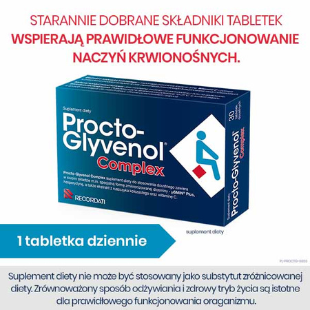 Procto-Glyvenol Complex, tabletki na hemoroidy, 30 sztuk