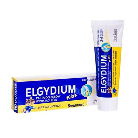 ELGYDIUM KIDS Pasta do zębów o smaku bananowym 50ml