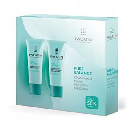 IWOSTIN PURE BALANCE Krem na dzień 50ml + Krem na noc 50ml