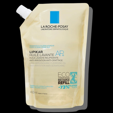 LA ROCHE-POSAY Lipikar AP+ Olejek myjący do ciała, opakowanie uzupełniające Refill, 400ml