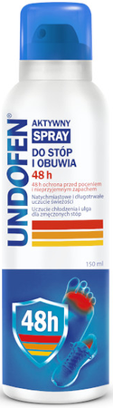 UNDOFEN Aktywny Spray 48h do stóp i obuwia, 150ml