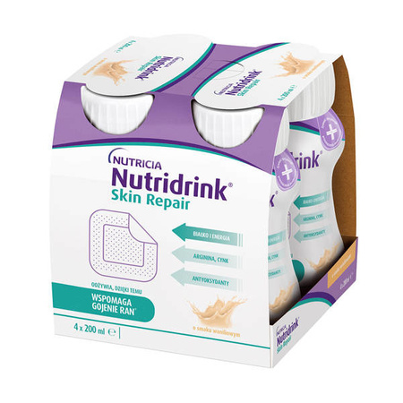 Nutridrink Skin Repair o smaku waniliowym, 4x200ml DATA WAŻNOŚCI 03.2025r.