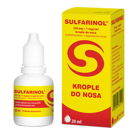 Sulfarinol (50 mg + 1 mg)/ml, krople do nosa, 20ml