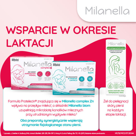 Milanella Complex – wsparcie laktacji przy utrudnionym przepływie mleka, 30 kapsułek