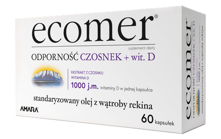 ecomer Odporność Czosnek + Wit. D 1000j.m. kapsułki, 60 sztuk