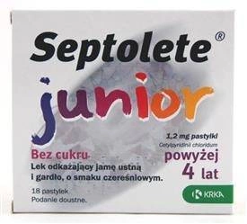 SEPTOLETE JUNIOR czereśniowy x 18 pastylek