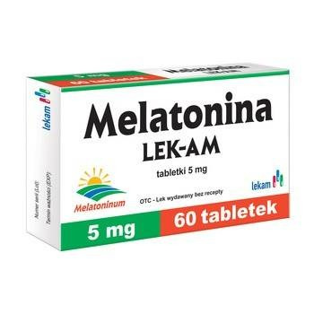 Melatonina LEK-AM 5mg, 60 tabletek DATA WAŻNOŚCI 04.2025r.