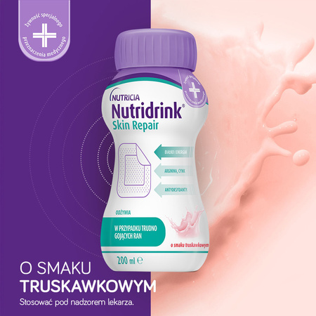 Nutridrink Skin Repair o smaku truskawkowym, 4x200ml