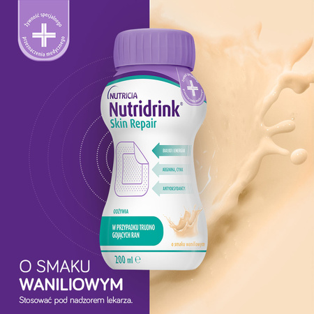 Nutridrink Skin Repair o smaku waniliowym, 4x200ml 