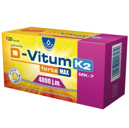 D-Vitum Forte Max 4000 j.m. K2 kapsułki, 120 sztuk