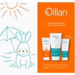 Oillan Zestaw Wakacyjny - Ochronna emulsja do twarzy i ciała z filtrem SPF50 100ml 100 ml + Żel 3w1 do mycia 200ml + Krem 75ml