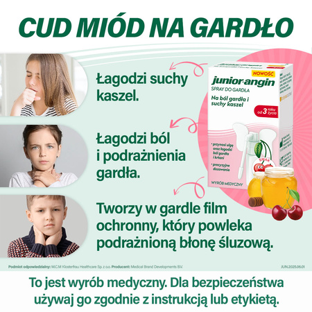 Junior-angin spray na ból gardła i suchy kaszel, 20ml 