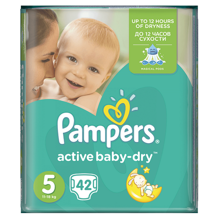 PAMPERS Active Baby-Dry 5 (11-18kg) Pieluchy x 42szt 