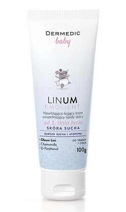 DERMEDIC LINUM EMOLIENT BABY Krem nawilżająco-kojący 100 g