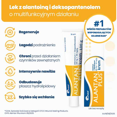 ALANTAN PLUS® krem (20 mg+50 mg)/g Multifunkcyjny lek na problemy skórne, 100g
