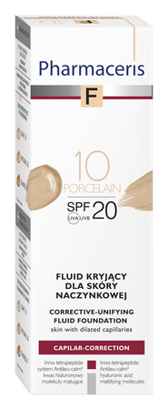 PHARMACERIS F Fluid kryjący do cery naczynkowej SPF20 - porcelain 30 ml
