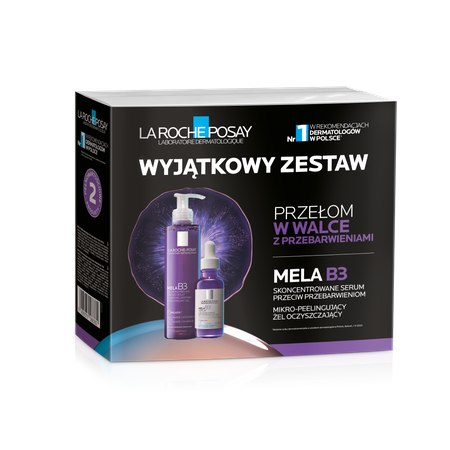 La Roche-Posay Mela B3 Zestaw Serum 30ml + Żel oczyszczający 200ml