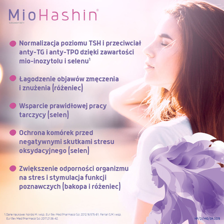MioHashin wspiera prawidłową produkcję hormonów tarczycy, 90 kapsułek (60 kapsułek Mio + 30 kapsułek Hashin)