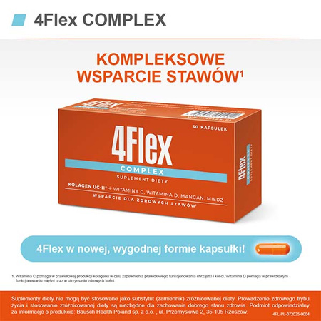 4Flex Complex kapsułki - Kolagen + Witamina C, Witamina D, Mangan i Miedź, 30 sztuk