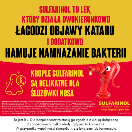 Sulfarinol (50 mg + 1 mg)/ml, krople do nosa, 20ml