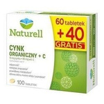NATURELL Cynk Organiczny + C x 100 tabletek