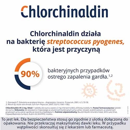 CHLORCHINALDIN VP 2 mg x 20 tabletek do ssania