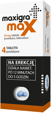 MAXIGRA MAX 50 mg x 4 tabletki powlekane