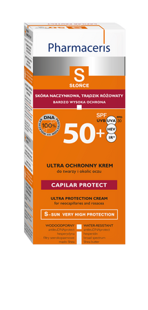 PHARMACERIS S Krem ochronny SPF 50+ dla skóry naczynkowej i z trądzikiem różowatym 50ml