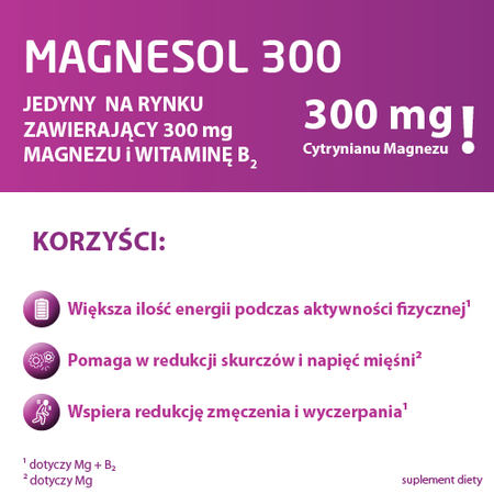 Magnesol 300 Saszetki - granulat do sporządzania roztworu doustnego, 20 sztuk