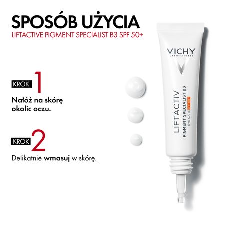 Vichy Liftactiv Pigment Specialist B3 Krem pod Oczy SPF50+ Redukuje cienie i przebarwienia, 15ml