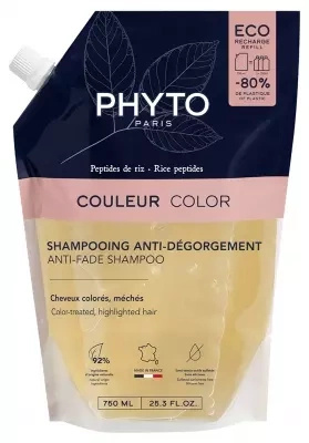 PHYTO Color Szampon chroniący kolor z peptydami ryżowymi, opakowanie uzupełniające ECO Refill 750ml