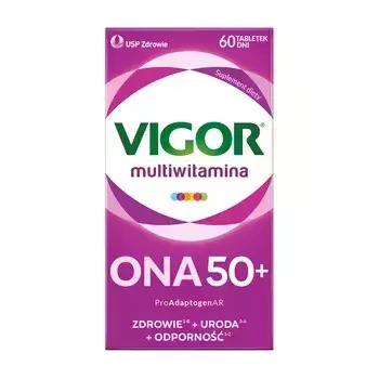 VIGOR multiwitamina ONA 50+ zestaw witamin i minerałów z ashwagandhą i reishi tabletki, 60 sztuk