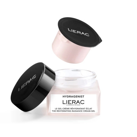 Lierac Hydragenist Nawilżający krem-żel rozświetlający, Refill - opakowanie uzupełniające, 50ml