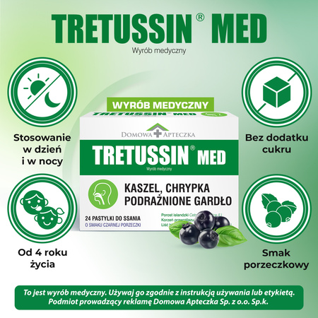 TRETUSSIN MED x 24 pastylki do ssania